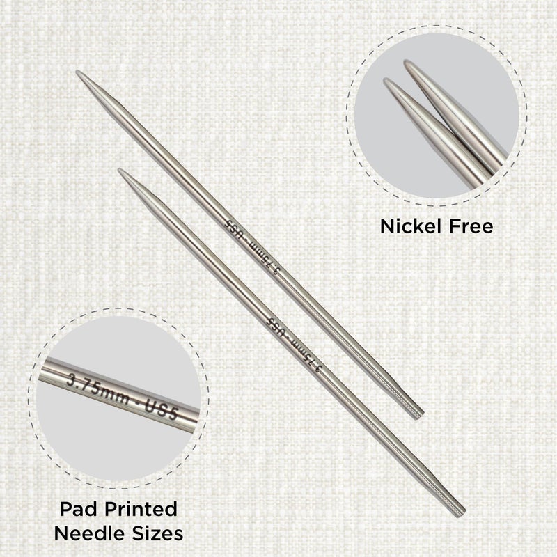 KnitPro Nova Interchangeable Circular Needles 5" (13cm) | US Size 5 (3.75mm) - Image 2